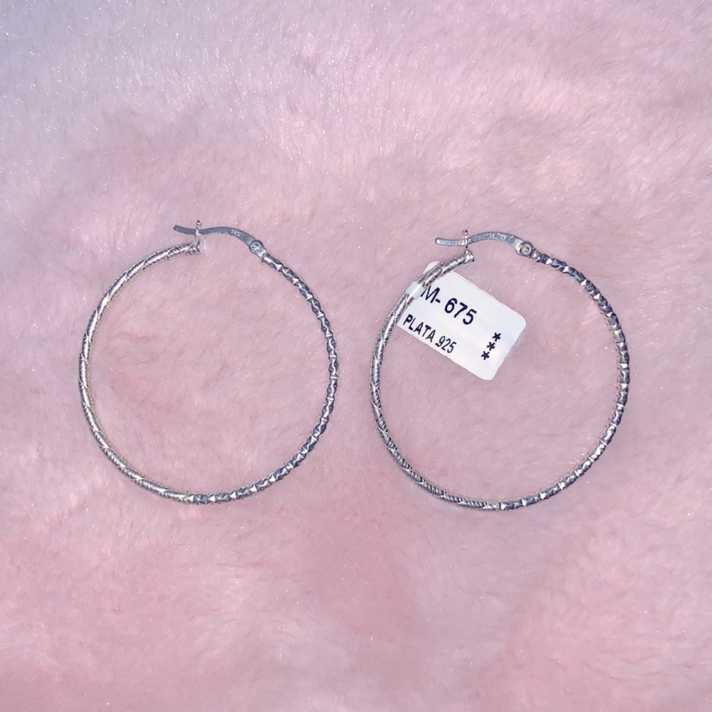 Silver(925) Hoop Earrings